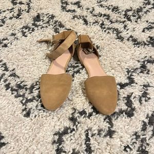 Suede tan flats